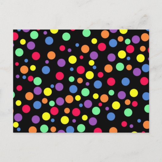 Lebhafte Polka-Punkte Postkarte (Vorderseite)