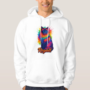 Lebhafte Pop-Art Ragdoll Cat - farbenfrohe Neon St Hoodie