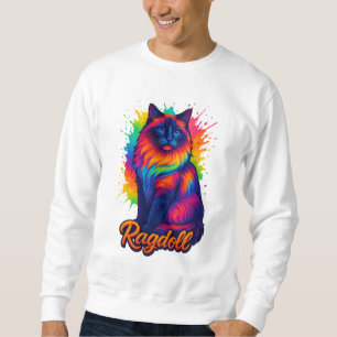 Lebhafte Pop-Art Ragdoll Cat - farbenfrohe Neon St Sweatshirt