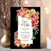 Lebhafte Poppies Black Wedding speichern das Datum Save The Date