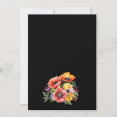 Lebhafte Poppies Black Wedding speichern das Datum Save The Date (Rückseite)
