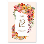 Lebhafte Poppies Hochzeit Tischnummer (Vorderseite)
