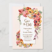 Lebhafte Poppies Hochzeitssache speichern das Datu Save The Date (Vorderseite)