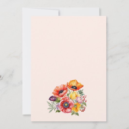 Lebhafte Poppies Hochzeitssache speichern das Datu Save The Date (Rückseite)