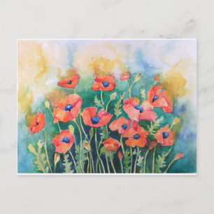 Lebhafte Poppies Postkarte