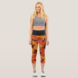 Lebhafte Print Capri Yoga Pants Leggings