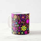 Lebhafte psychedelische Blume in Bloom-67566 Kaffeetasse (Vorderseite Links)