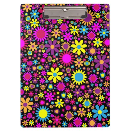 Lebhafte psychedelische Blume in Bloom-67566 Klemmbrett (Vorderseite)