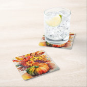 Lebhafte Pumpkin Bouquet Gold Herbsternte Rechteckiger Pappuntersetzer (Vor Ort)