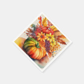 Lebhafte Pumpkin Bouquet Gold Herbsternte Serviette (Ecke)