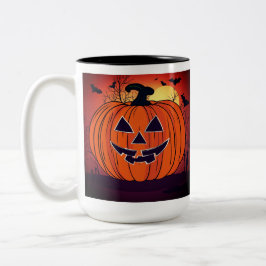 Lebhafte Pumpkin Halloween-Tasse Zweifarbige Tasse
