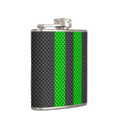 Lebhafte Racing Stripes für grüne Kohlenstofffaser Flachmann (Rechts)
