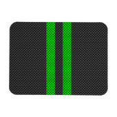 Lebhafte Racing Stripes für grüne Kohlenstofffaser Magnet (Horizontal)