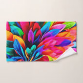 Lebhafte Rainbow-Blume Abstrakt Badhandtuch Set (Handtuch)