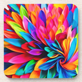 Lebhafte Rainbow-Blume Abstrakt Getränkeuntersetzer