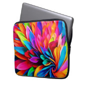 Lebhafte Rainbow-Blume Abstrakt Laptopschutzhülle (Vorderseite Links)