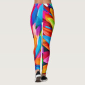 Lebhafte Rainbow-Blume Abstrakt Leggings (Rückseite)