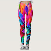 Lebhafte Rainbow-Blume Abstrakt Leggings (Vorderseite)