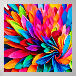 Lebhafte Rainbow-Blume Abstrakt Poster