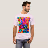 Lebhafte Rainbow-Blume Abstrakt T-Shirt (Vorne ganz)