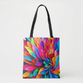 Lebhafte Rainbow-Blume Abstrakt Tasche (Vorderseite)