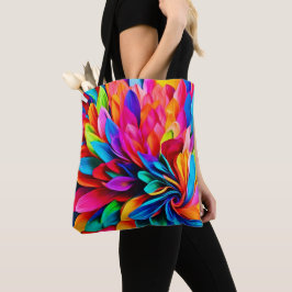 Lebhafte Rainbow-Blume Abstrakt Tasche