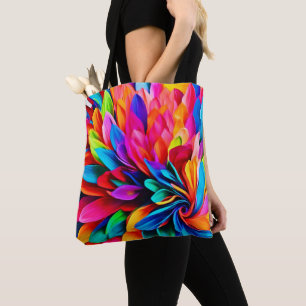 Lebhafte Rainbow-Blume Abstrakt Tasche