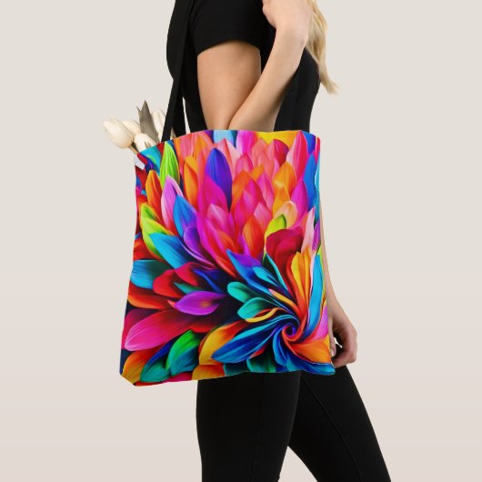 Lebhafte Rainbow-Blume Abstrakt Tasche (Von Nahem)