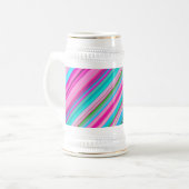 Lebhafte Rainbow-Farben Streifen Muster-21056 Bierglas (Vorderseite Links)