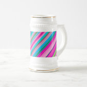 Lebhafte Rainbow-Farben Streifen Muster-21056 Bierglas (VorderseiteRechts)