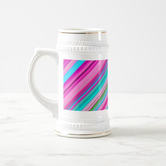 Lebhafte Rainbow-Farben Streifen Muster-21056 Bierglas (Links)