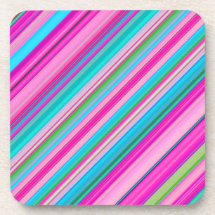 Lebhafte Rainbow-Farben Streifen Muster-21056 Getränkeuntersetzer