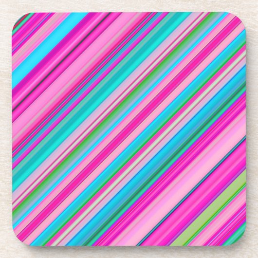 Lebhafte Rainbow-Farben Streifen Muster-21056 Getränkeuntersetzer (Vorderseite)