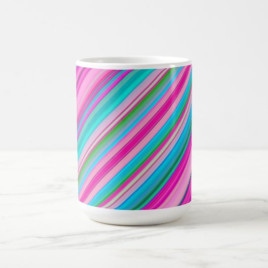 Lebhafte Rainbow-Farben Streifen Muster-21056 Kaffeetasse (Mittel)