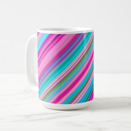 Lebhafte Rainbow-Farben Streifen Muster-21056 Kaffeetasse (Vorderseite Links)