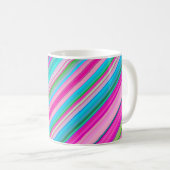 Lebhafte Rainbow-Farben Streifen Muster-21056 Kaffeetasse (VorderseiteRechts)