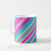 Lebhafte Rainbow-Farben Streifen Muster-21056 Kaffeetasse (Vorderseite Links)