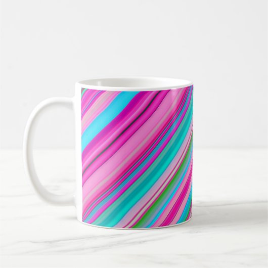 Lebhafte Rainbow-Farben Streifen Muster-21056 Kaffeetasse (Links)