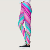 Lebhafte Rainbow-Farben Streifen Muster-21056 Leggings (Links)