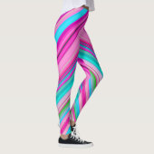 Lebhafte Rainbow-Farben Streifen Muster-21056 Leggings (Rechts)