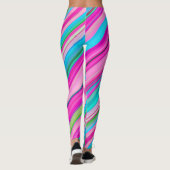 Lebhafte Rainbow-Farben Streifen Muster-21056 Leggings (Rückseite)