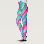 Lebhafte Rainbow-Farben Streifen Muster-21056 Leggings (Links)