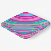 Lebhafte Rainbow-Farben Streifen Muster-21056 Pappteller (Gewinkelt)