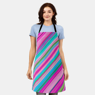 Lebhafte Rainbow-Farben Streifen Muster-21056 Schürze