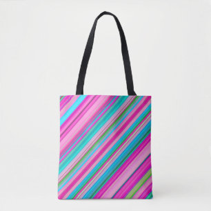 Lebhafte Rainbow-Farben Streifen Muster-21056 Tasche