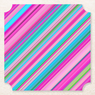 Lebhafte Rainbow-Farben Streifen Muster-21056 Untersetzer