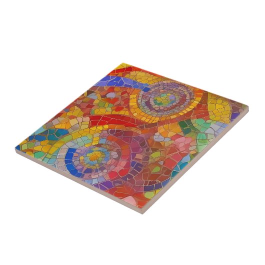 Lebhafte Rainbow-farbene Mosaikkunst Fliese (Seite)