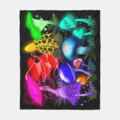 Lebhafte Rainbow-Glühende Pilze Fleecedecke (Vorderseite)