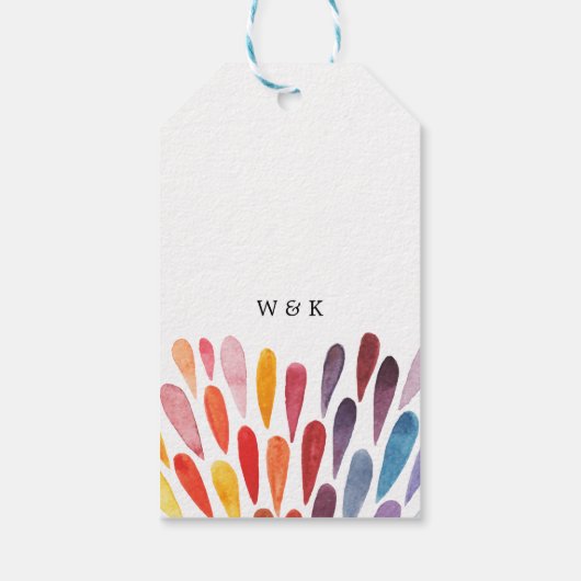 Lebhafte Rainbow-Hochzeit Geschenkanhänger (Rückseite)