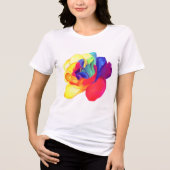 Lebhafte Rainbow-Rose Tri-Blend Shirt (Vorderseite)